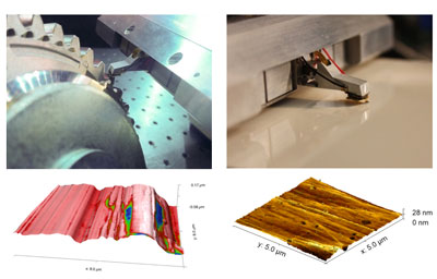 Fig. 4: AFM setup for measurements on hard to reach workpieces