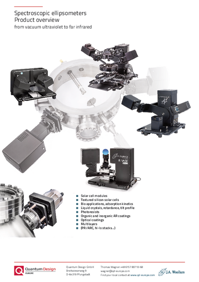 Spectroscopic ellipsometers - product overview 