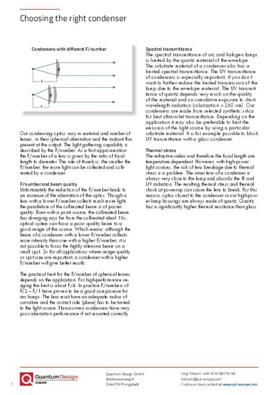 Choosing the right condenser