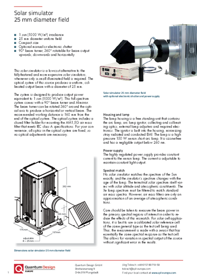 Solar simulator 25 mm Ø