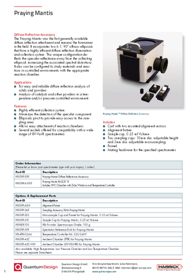 Diffuse Reflection Accessory – Praying Mantis