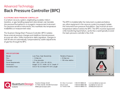 BPC Back Pressure Controller