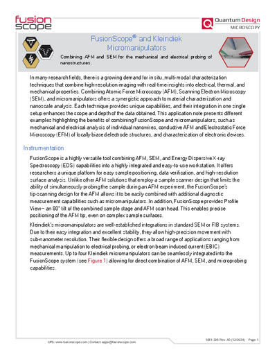 2024-12 – FusionScope and Kleindiek Micromanipulators