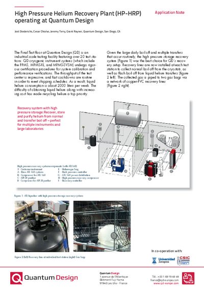 Application Note High pressure recovery plant