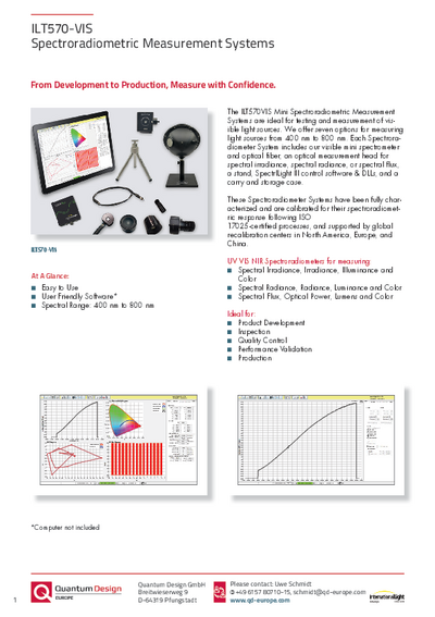 ILT570-VIS Spectroradiometric Measurement Systems
