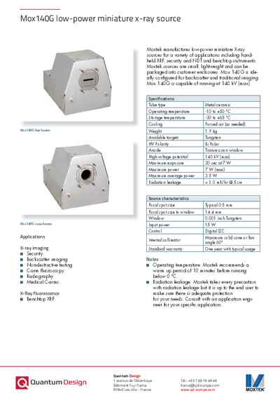 Mox140G low-power miniature x-ray source