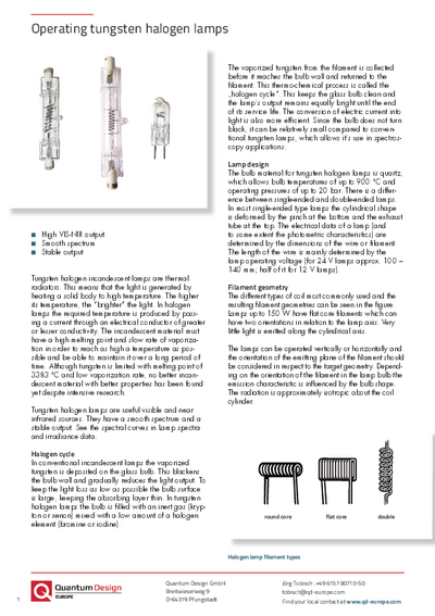 Operating tungsten halogen lamps