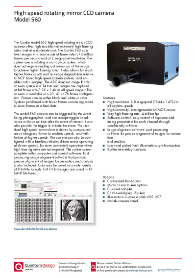 560 High-speed rotating mirror CCD
