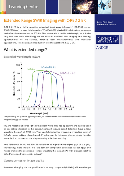 Extended Range SWIR Imaging with C-RED 2 ER