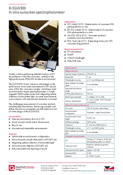 B-SSUV300 In vitro sunscreen spectrophotometer