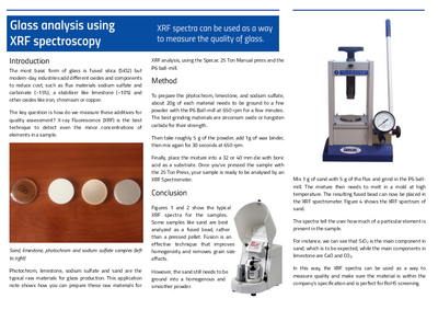 Glass Analysis with XRF Spectroscopy