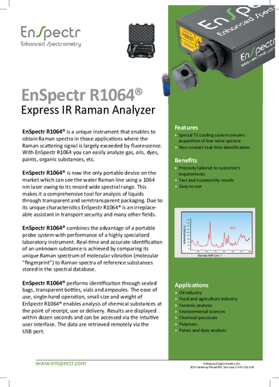 R1064 Express IR Raman analyzer brochure 
