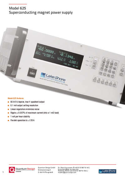 Superconducting magnet power supply model 625