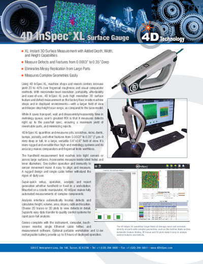 4D InSpec XL Datasheet