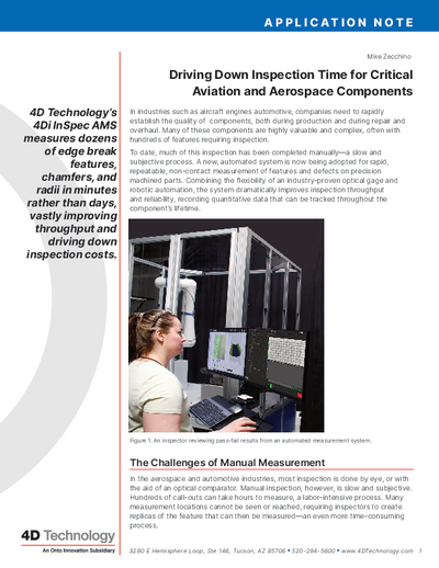 Driving Down Inspection Time for Critical Aviation and Aerospace Components