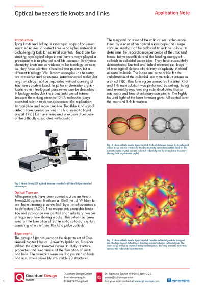 Optical tweezers tie knots - Application Note