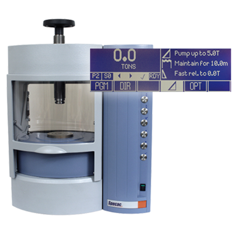 FTIR sample preparation: presses & dies - Automated 8 t/15 t/25 t/40 t power assisted hydraulic press