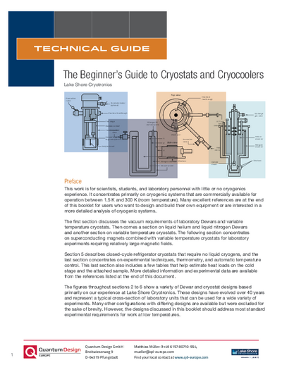 The Beginner’s Guide to Cryostats and Cryocoolers