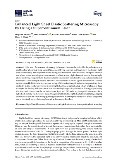 Paper - Enhanced Light Sheet Elastic Scattering Microscopy by Using a Supercontinuum Laser