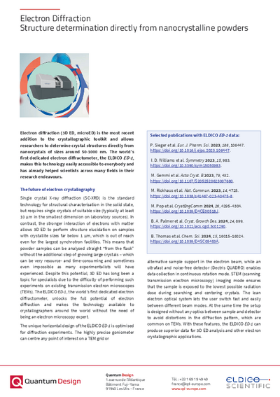 Electron Diffraction - Structure determination directly from nanocrystalline powders 