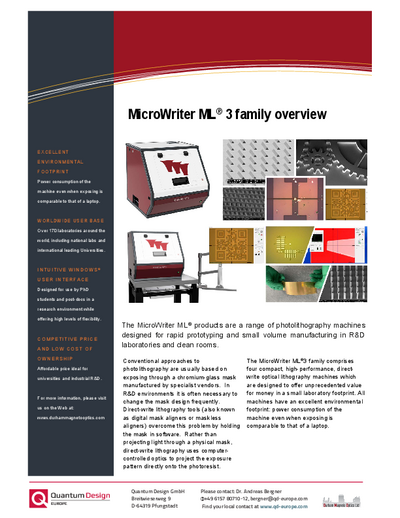 MicroWriter ML 3 family overview