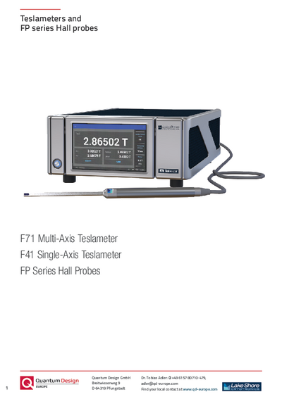 Teslameters and FP series Hall probes