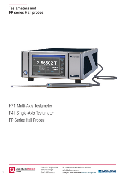 Teslameters and FP series Hall probes