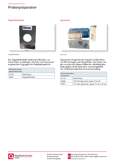 Magnetfolienhalter & Specaccards