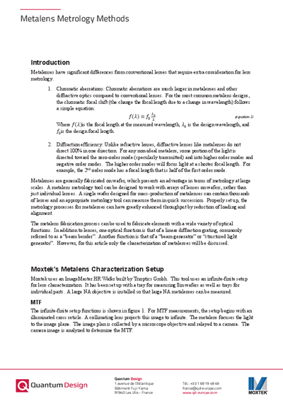 Metalens metrology methods