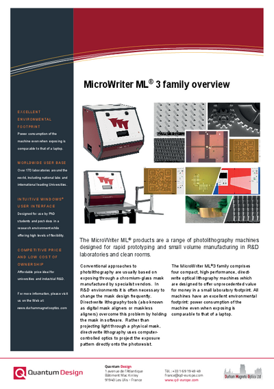 MicroWriter ML3 family overview