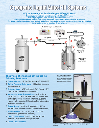 Cryogenic liquid auto-fill systems specifications