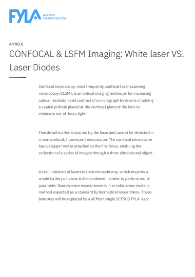 Article - CONFOCAL & LSFM Imaging: White laser VS. Laser Diodes