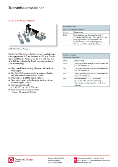 Set für Öl-in-Wasser-Analysen