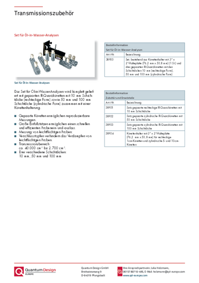 Set für Öl-in-Wasser-Analysen
