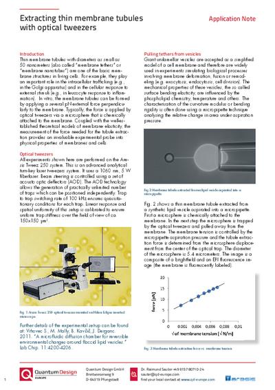 Extracting thin membrane tubiles - Application Note
