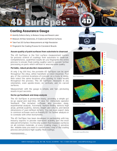 4D SurfSpec Data Sheet