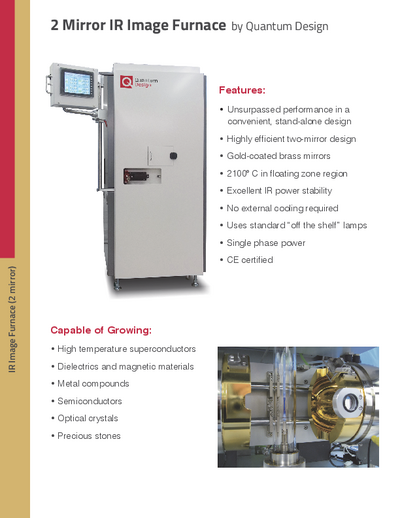 2 mirror furnace for crystal fabrication