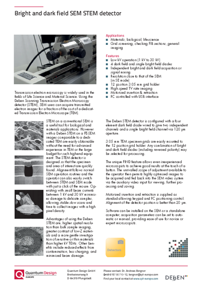 Bright and dark field SEM STEM detector