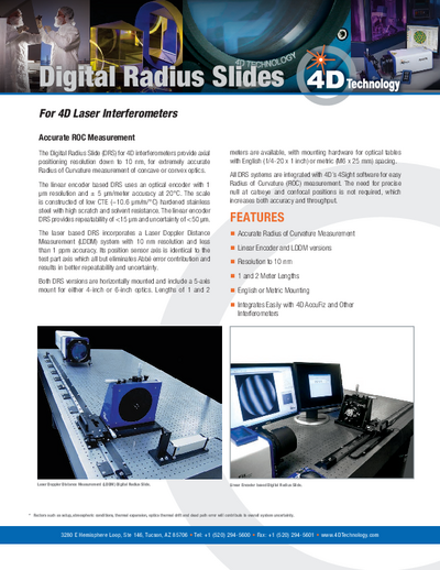 Digital Radius Slide Data Sheet