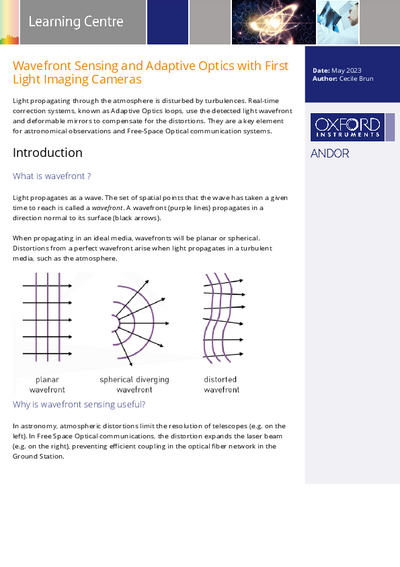 Wavefront Sensing and Adaptive Optics with First Light Imaging Cameras 