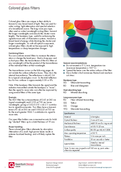 Colored glass filters