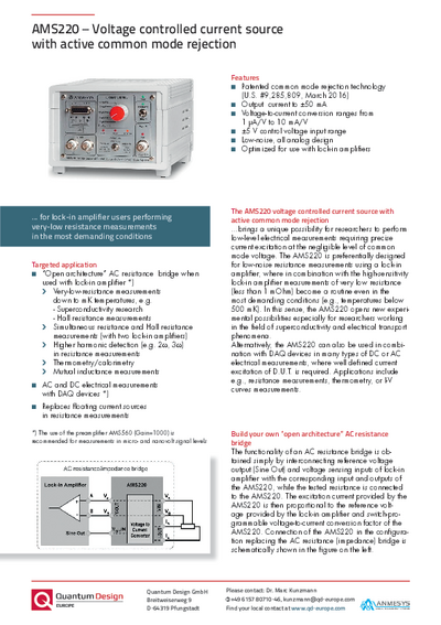 AMS220 Voltage controlled current source