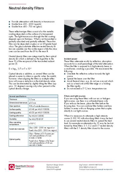 Neutral density filters