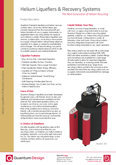 Helium liquefiers and recovery systems