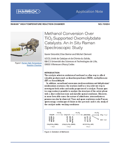 Methanol Conversion Over TiO2 Supported Oxomolybdate Catalysts - In-Situ
