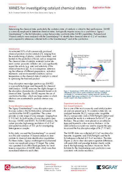 AppNote Xanes for investigating catalyst chemical states