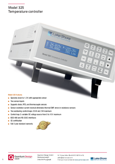 Model 325 temperature controller