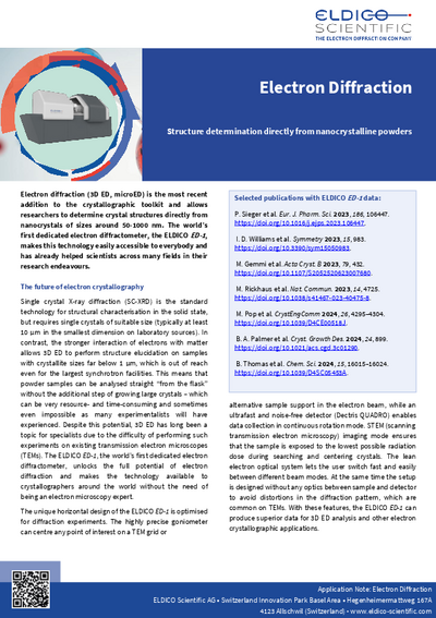 Electron Diffraction - Structure determination directly from nanocrystalline powders